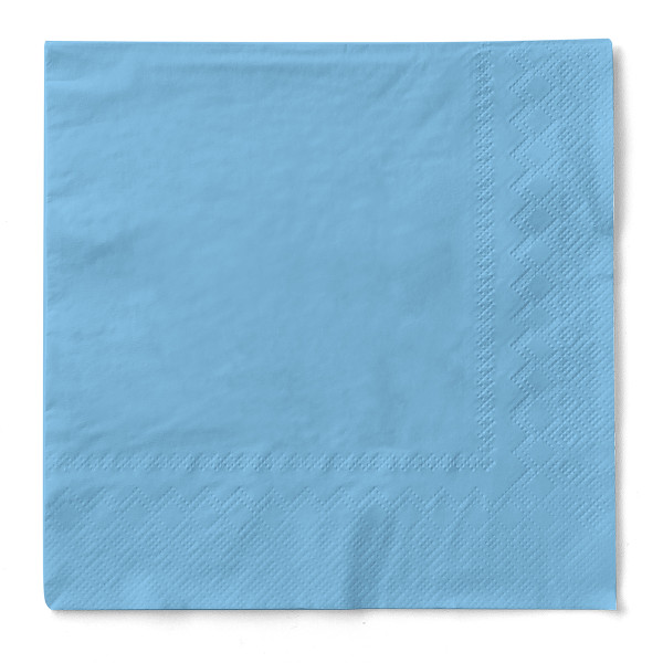 Serviette in Hellblau aus Tissue 3-lagig, 40 x 40 cm, 100 Stück