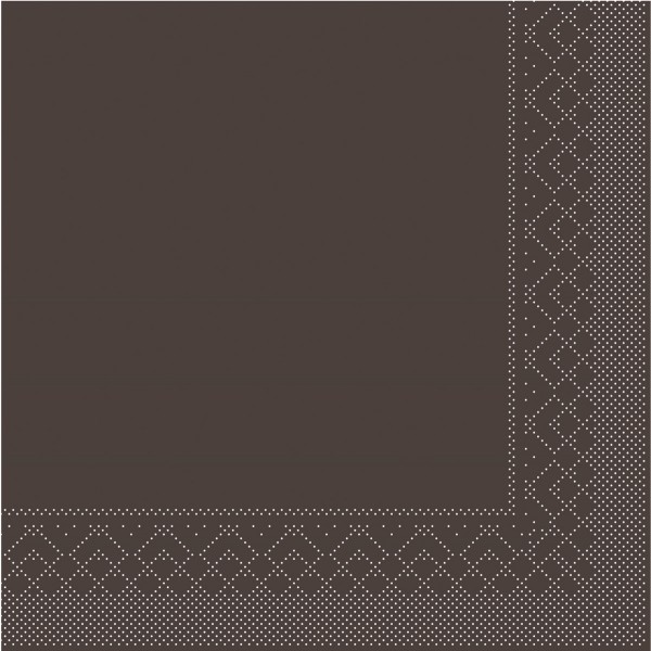 Cocktail-Servietten Braun aus Tissue 25 x 25 cm, 100 Stück