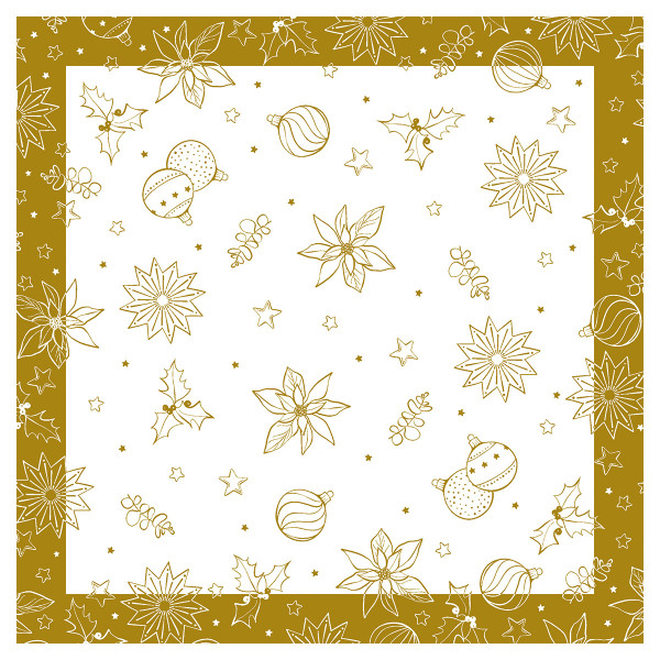 Tischdecke Milan in Weiß-Gold aus Linclass® Airlaid 80 x 80 cm, 20 Stück