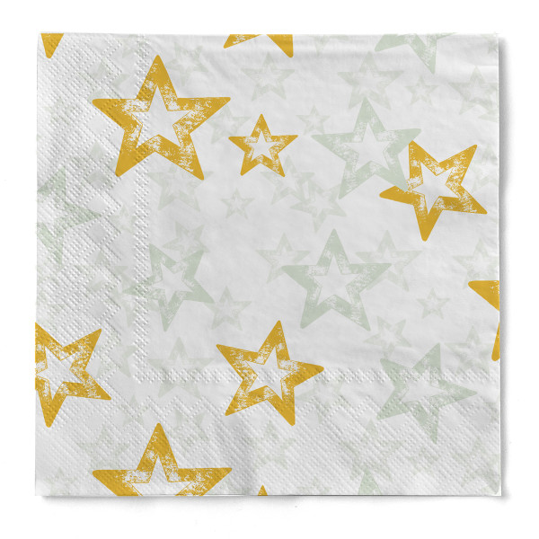 Serviette Allison in Salbei-Gold aus Tissue 3-lagig, 40 x 40 cm, 1/4 Falz, 100 Stück