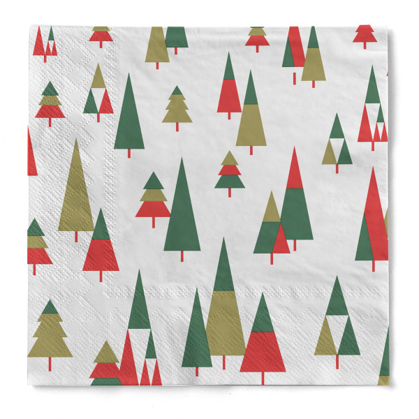 Serviette &quot;Tetra Tree Christmas&quot; aus Tissue 3-lagig, 33 x 33 cm, 20 Stück