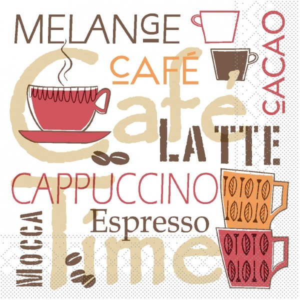 Serviette Cafe Latte aus Tissue 33 x 33 cm, 100 Stück