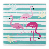 Serviette Flamingo aus Linclass® Airlaid 40 x 40 cm, 12 Stück Serviette Flamingo aus Linclass® Airlaid 40 x 40 cm, 12 Stück