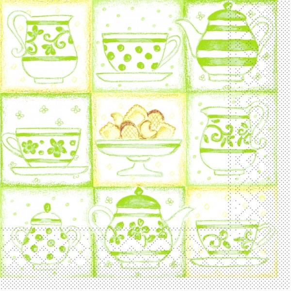 Serviette Cookie in Grün aus Tissue 33 x 33 cm, 20 Stück