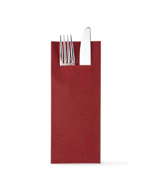 Besteckserviette "Pub" in Bordeaux aus Linclass® Airlaid 40 x 33 cm, 1/8 Falz, 75 Stück