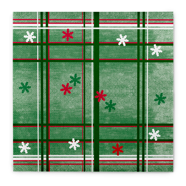Weihnachtsserviette Tim in Grün-Rot aus Linclass® Airlaid 40 x 40 cm, 50 Stück