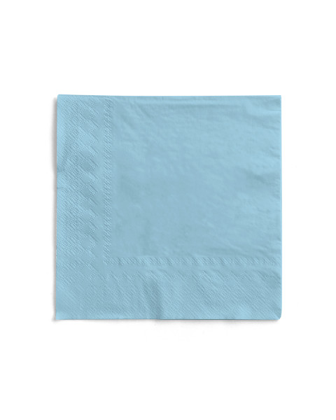 Serviette Hellblau aus Tissue 33 x 33 cm, 3-lagig, 20 Stück