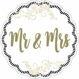 Tassendeckchen "Mr & Mrs" aus Tissue 9-lagig, Ø 90 mm, 100 Stück