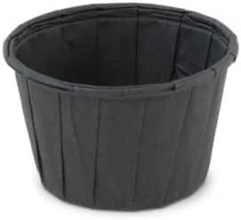 Soufflé Schälchen rund in Schwarz aus Papier (FSC®), Ø 50 x h 31mm (37ml), 200 Stück