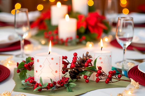 Windlicht Banderole für Kerzengläser Design Weihnachten - 12 Stück