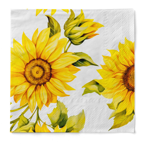 Serviette Himari (Sonnenblume) aus Tissue 3-lagig, 40 x 40 cm, 1/4 Falz, 100 Stück