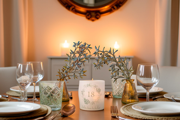 Windlicht Banderole für Kerzengläser Design Schön, dass du da bist 18 - 12 Stück