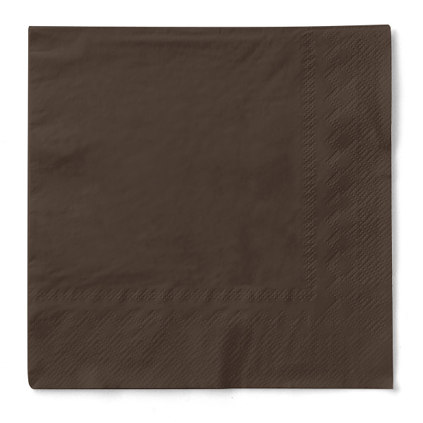 Serviette in Braun aus Tissue 3-lagig, 33 x 33 cm, 100 Stück