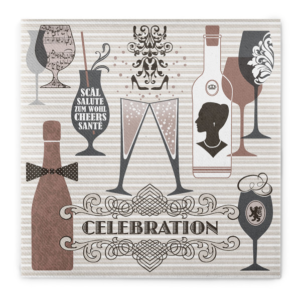 Serviette Celebration in Grau-Rosa aus Linclass® Airlaid 40 x 40 cm, 50 Stück