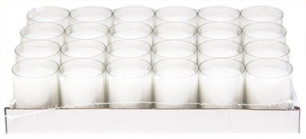 Sovie® Refill Kerzen in Transparent 24 Stück - Notfallkerze mit langer Brenndauer