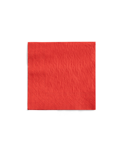 Cocktail-Servietten Rot aus Tissue 24 x 24 cm, 3-lagig, 150 Stück