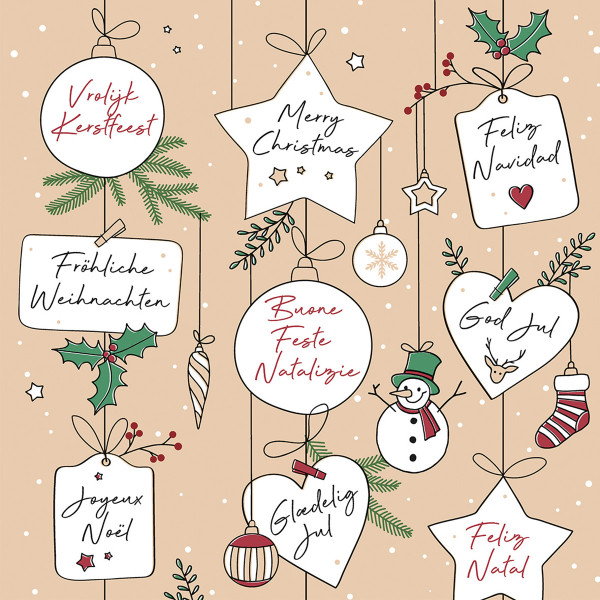 Weihnachtsserviette Snowman aus Softpoint-Tissue 40 x 40 cm, 2-lagig, 50 Stück
