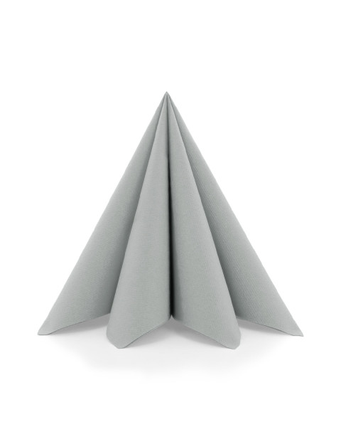 Serviette in Silber aus Linclass® Airlaid 40 x 40 cm, 5 x 50 Stück