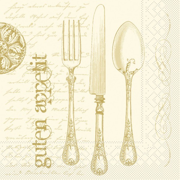 Serviette Elisabeth in Gold-Champagner aus Tissue 40 x 40 cm, 100 Stück