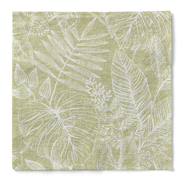 Serviette Kona in Oliv aus Tissue 3-lagig, 40 x 40 cm, 1/4 Falz, 100 Stück