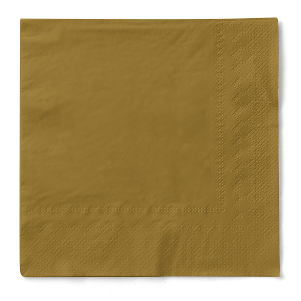 Serviette in Gold aus Tissue 3-lagig, 40 x 40 cm, 100 Stück