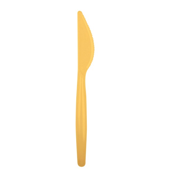 Einweg-Messer aus Plastik (PS), Gold, 185mm, 20 Stück