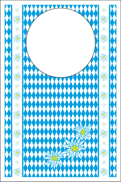 Lätzchen Bavaria Blau-Weiß Rauten aus Vliesstoff, 42 x 60 cm, 100 Stück