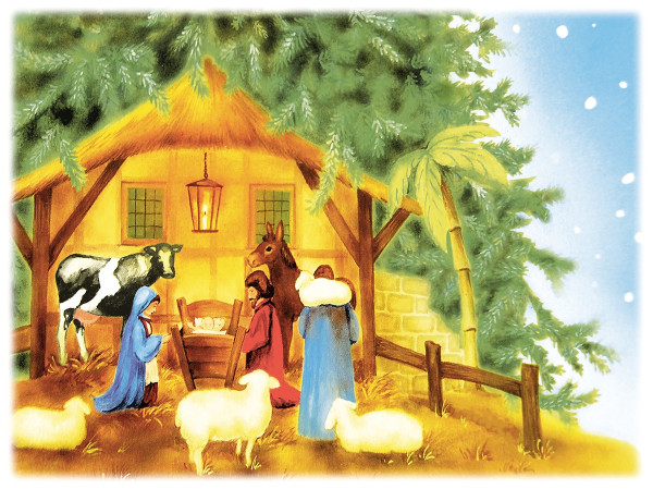Tischset Weihnachtskrippe aus Linclass® Airlaid 40 x 30 cm, 100 Stück