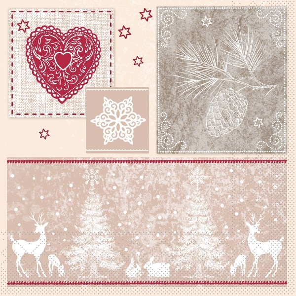 Serviette Karina aus Tissue 33 x 33 cm, 100 Stück