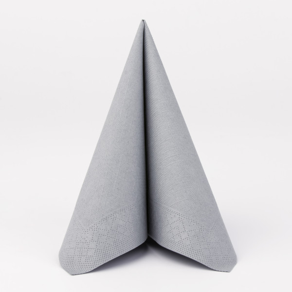 Serviette Grau aus Tissue Deluxe®, 4-lagig, 40 x 40 cm, 50 Stück