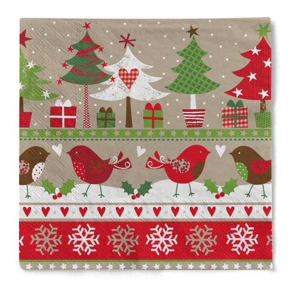 Weihnachtsserviette &quot;Zaoui&quot; aus Tissue 3-lagig, 33 x 33 cm, 20 Stück