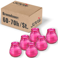 Glaswindlicht Flairlight in Pink, Brenndauer ca. 60-70 Std., Kerze im Glas -  6 Stück Glaswindlicht Flairlight in Pink, Brenndauer ca. 60-70 Std., Kerze im Glas -  6 Stück