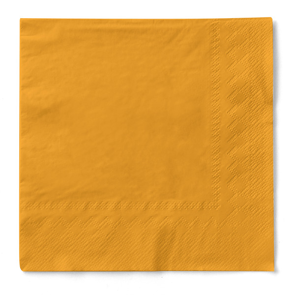 Cocktail-Servietten Curry/Orange aus Tissue 25 x 25 cm, 100 Stück