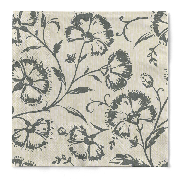 Tissue Serviette Ines in Pebble Stone-Anthrazit, 40 x 40 cm, 3-lagig, 6x 100 Stück