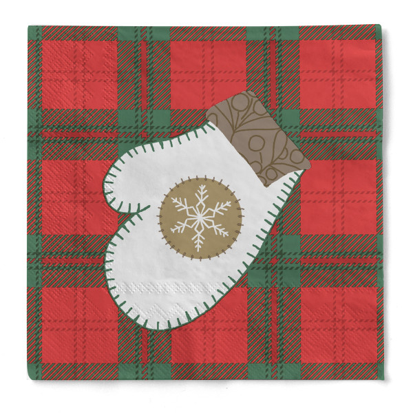 Cocktail-Serviette &quot;Chambery&quot; (Handschuh) aus Tissue 3-lagig, 25 x 25 cm, 20 Stück
