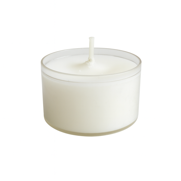 Nightlights Teelichter in Weiß, 8h Brenndauer, Ø 4cm - 50 Stück im Tray