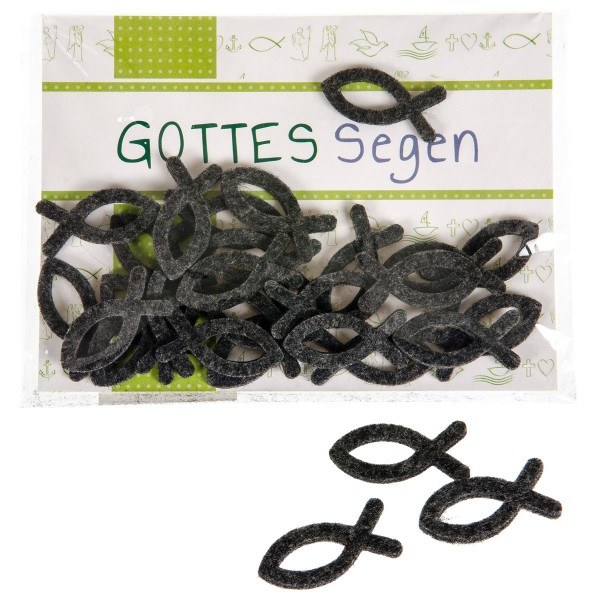 Deko Fische, grau, 24 Stück