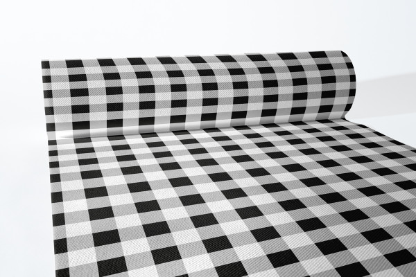 Tischläufer Karo in Schwarz-Weiß aus Linclass® Airlaid 40 cm x 24 m, 1 Stück