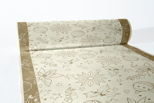 Tischläufer Milan in Champagner-Gold aus Linclass® Airlaid 40 cm x 24 m, 1 Stück