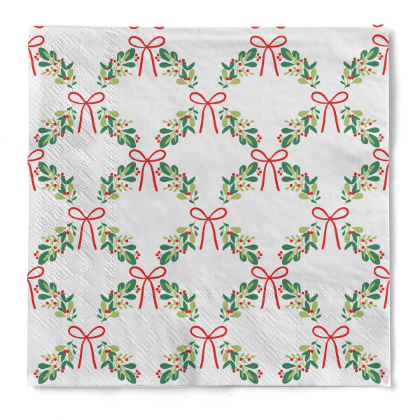 Weihnachtsserviette Lauro aus Tissue 3-lagig, 33 x 33 cm, 1/4 Falz, 100 Stück