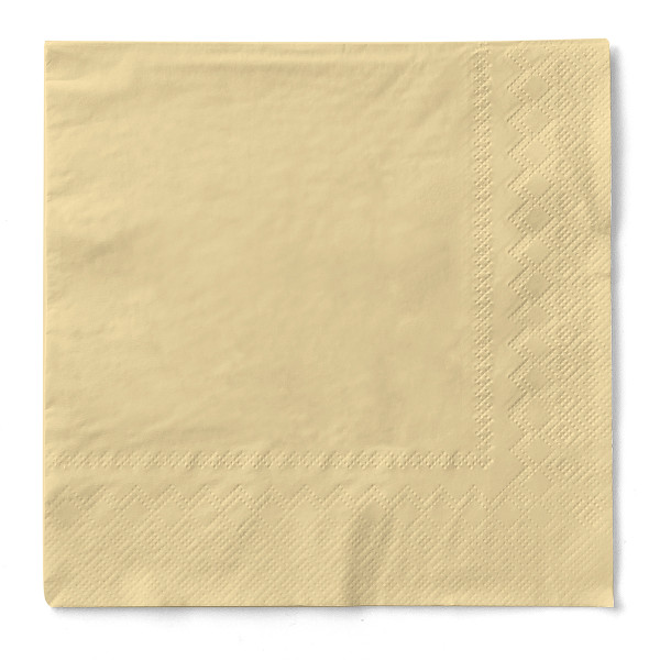 Serviette in Creme aus Tissue 3-lagig, 33 x 33 cm, 100 Stück