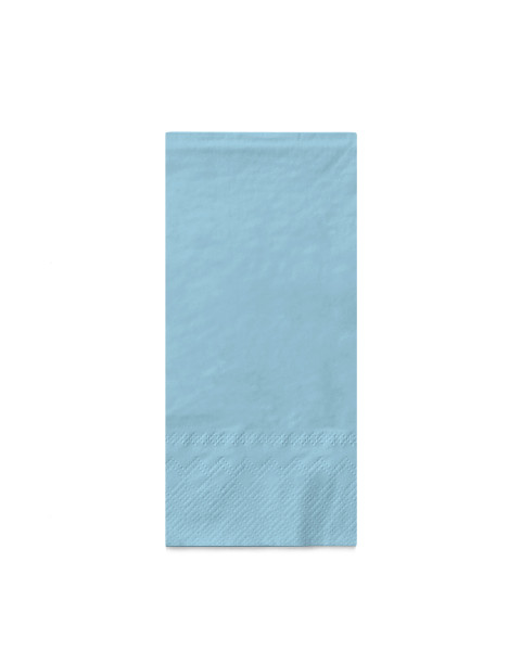 Serviette in Hellblau aus Tissue 3-lagig, 33 x 33 cm, 1/8 Falz, 100 Stück