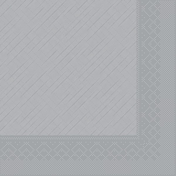 Serviette Grau aus Tissue Deluxe®, 4-lagig, 40 x 40 cm, 50 Stück