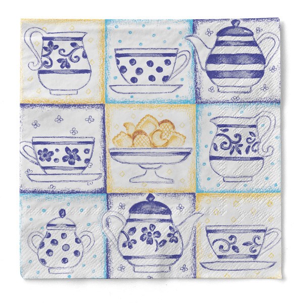 Serviette Cookie in Blau aus Tissue 33 x 33 cm, 20 Stück
