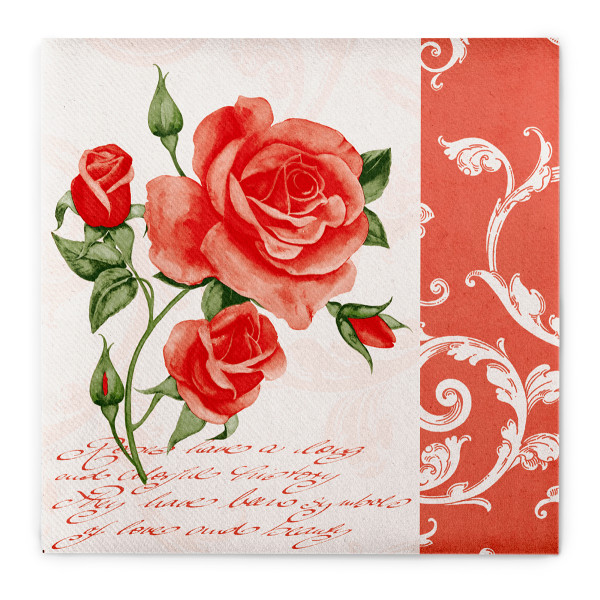 Serviette Romantic in Rosa aus Linclass® Airlaid 40 x 40 cm, 12 Stück