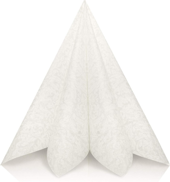 Airlaid Serviette Ornaments in Weiß, 40 x 40 cm, 50 Stück