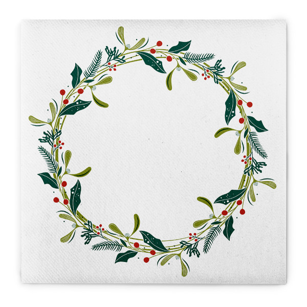 Weihnachtsserviette Isabell in Weiß aus Linclass® Airlaid, 40 x 40 cm, 1/4 Falz, 50 Stück