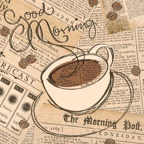 Serviette Good Morning aus Tissue 33 x 33 cm, 20 Stück