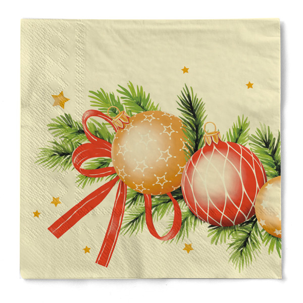 Serviette Kerstin in Champagner aus Tissue 3-lagig, 40 x 40 cm, 1/4 Falz, 100 Stück