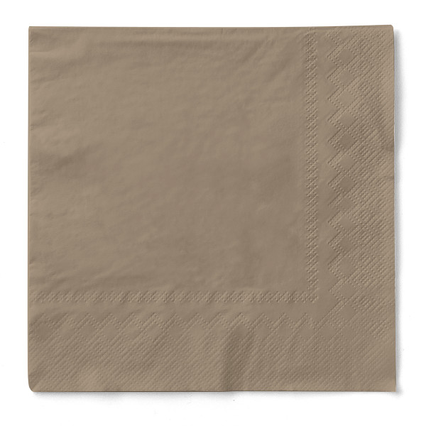 Serviette in Beige Grey aus Tissue 3-lagig, 33 x 33 cm, 100 Stück